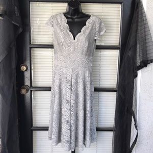 Aonour Gray Lace Dress